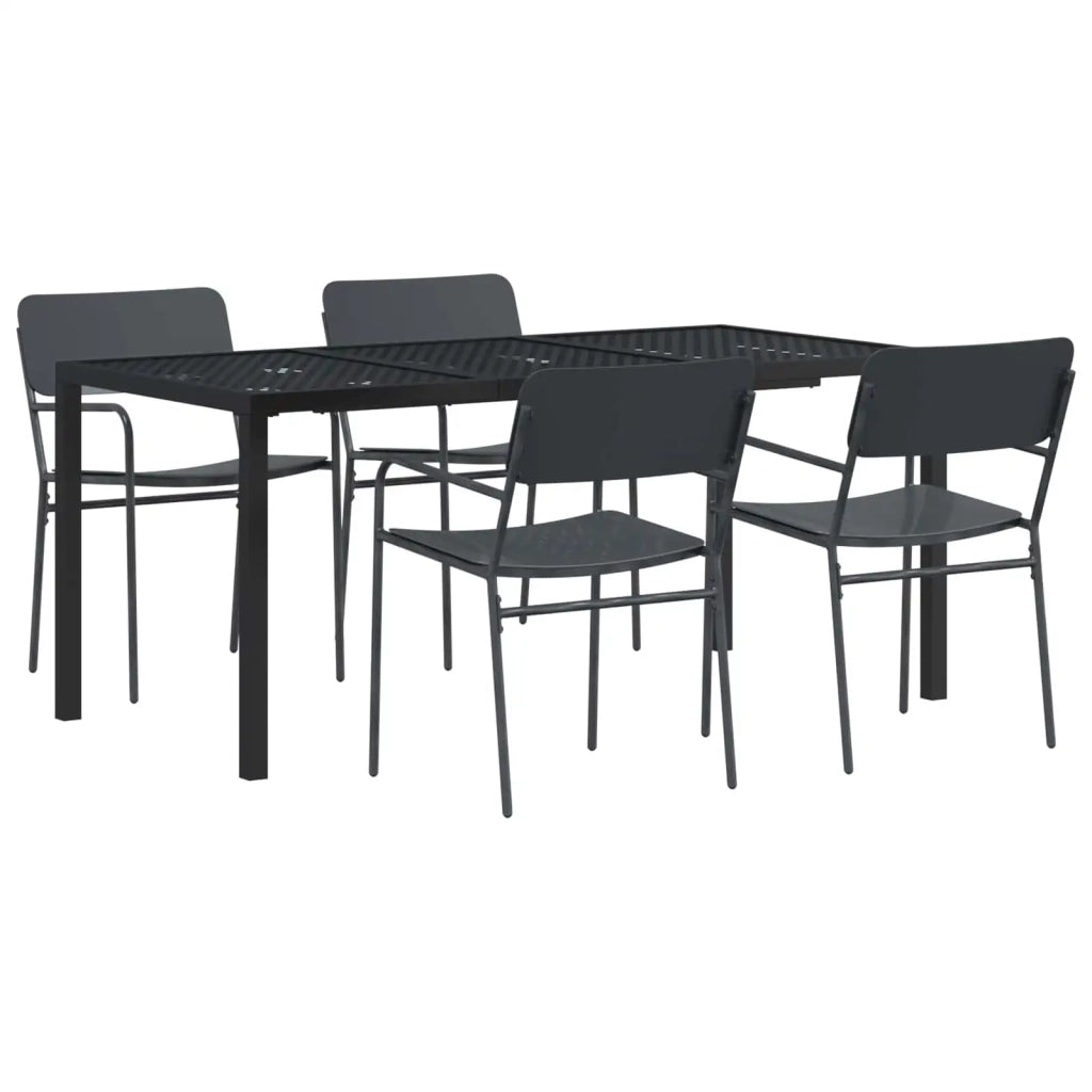 Set Mobili da Esterno 5 pz Antracite Acciaio 3422872