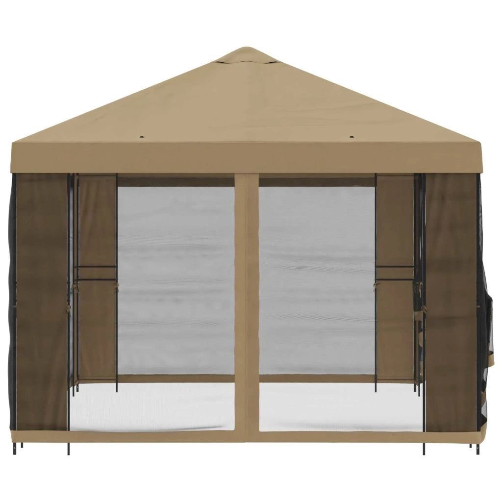 Gazebo da giardino con pareti laterali 4 × 3 m Beige