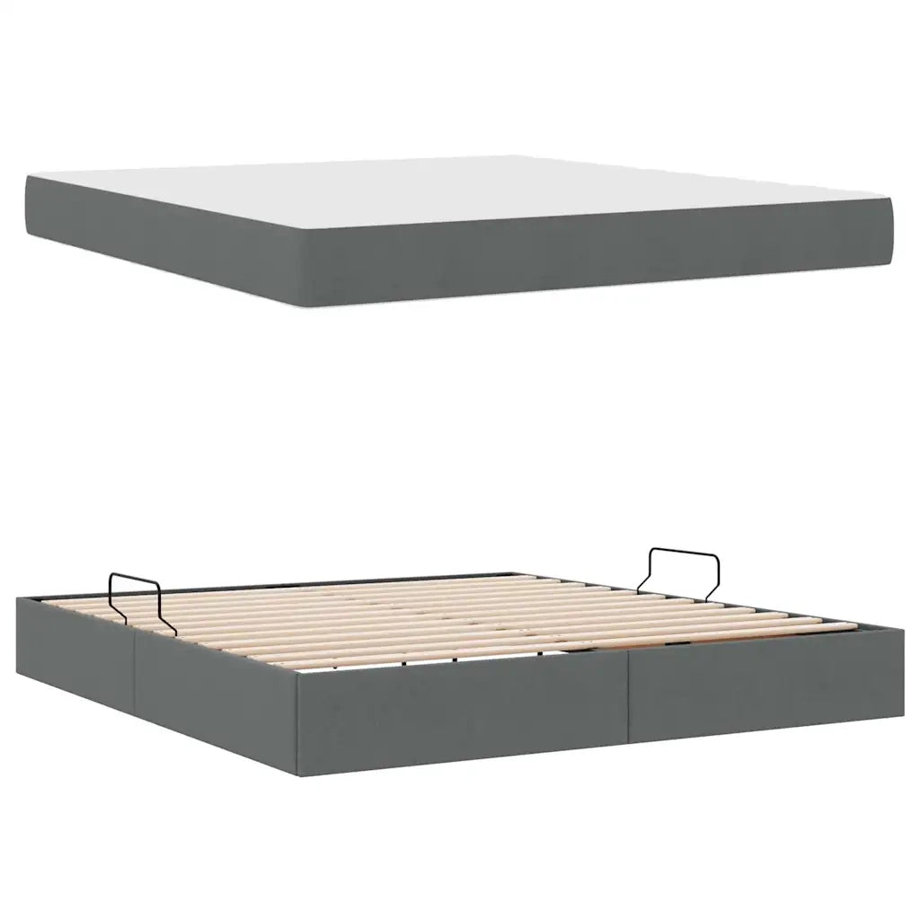 Letto con contenitore e materasso Grigio scuro 180 x 200 cm 3399677