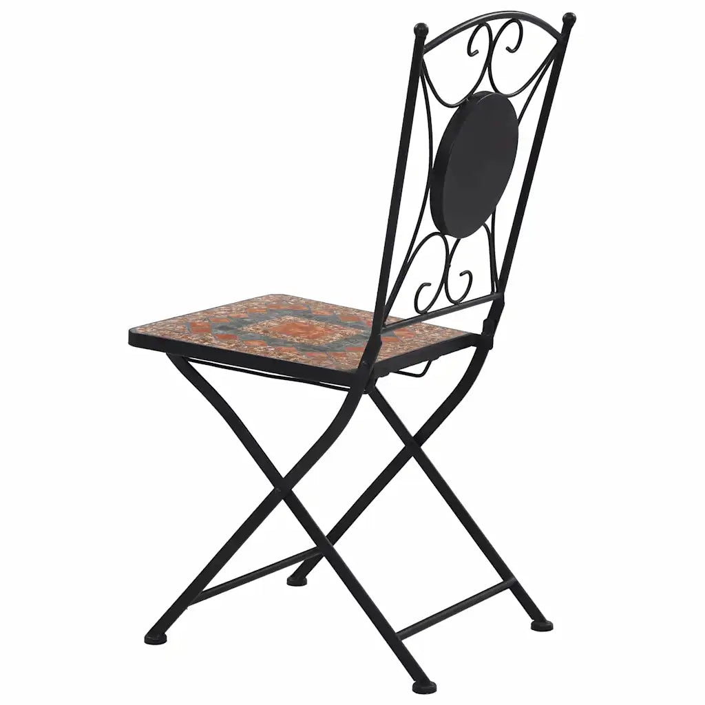 Sedie da BistrÃ² con Mosaico 2 pz Arancio/Grigio cod mxl 25002