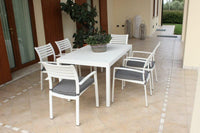 Tavolo Milo 150x90x74 h cm in Alluminio Bianco