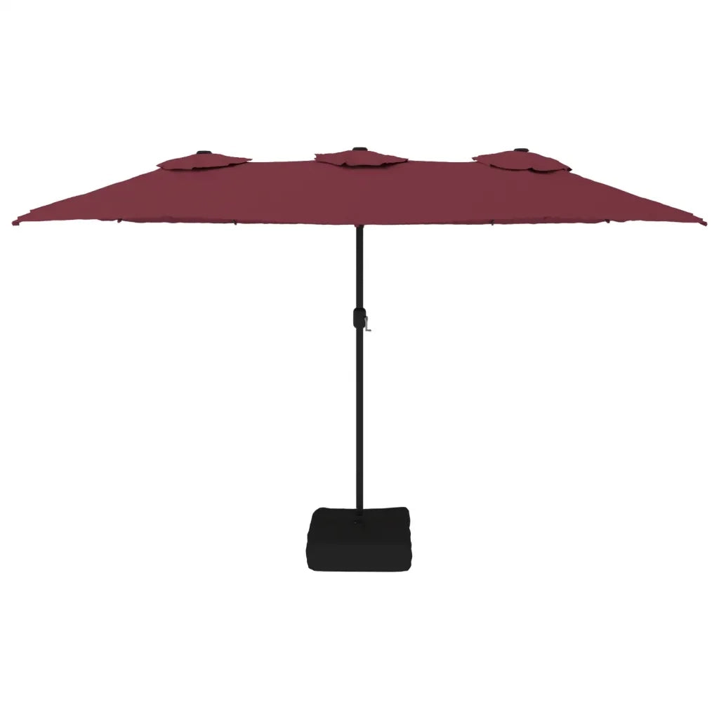 Ombrellone da Giardino a Doppia Testa Rosso Bordeaux 449x265 cm 362949