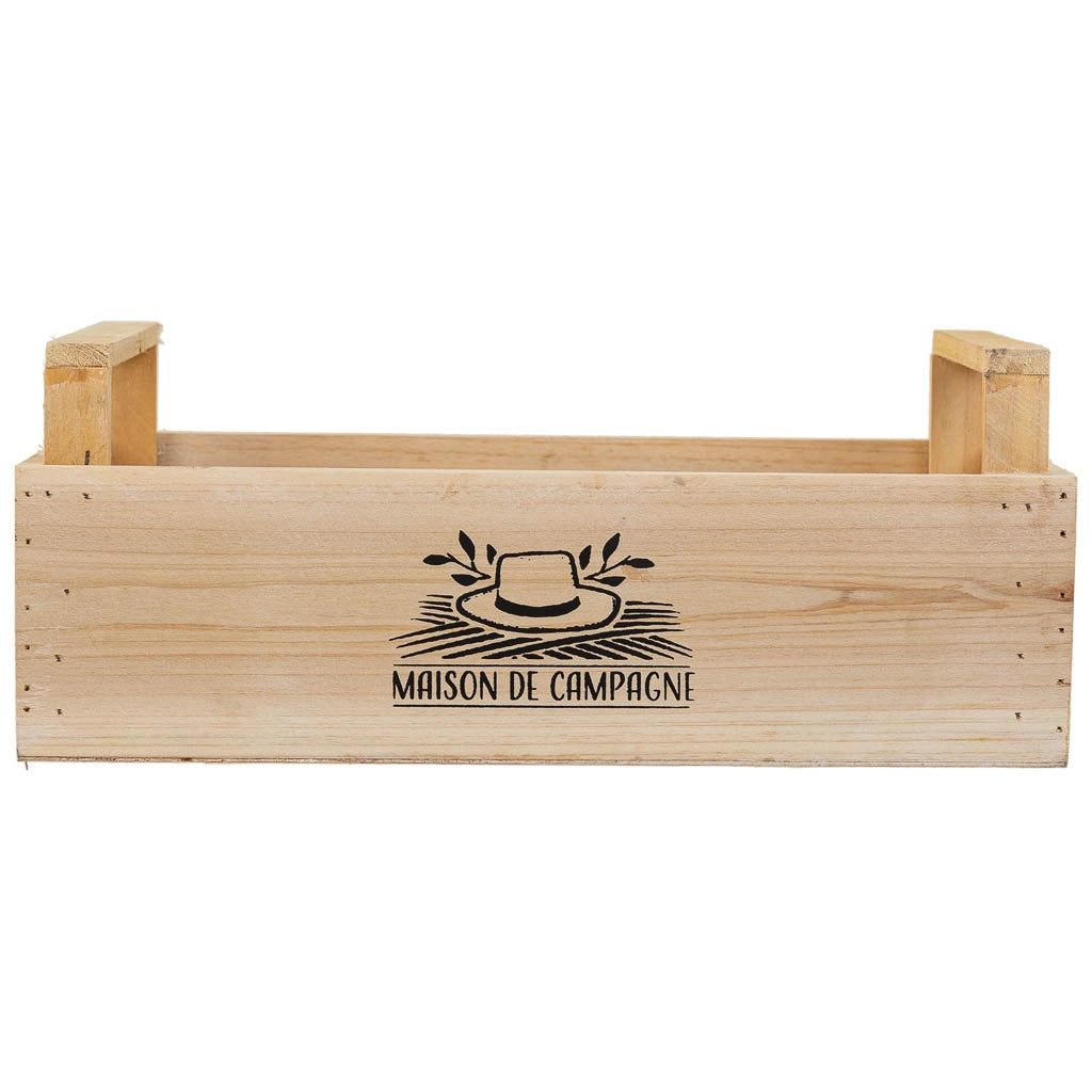 Cesto in legno marrone 33x21x9/13 h