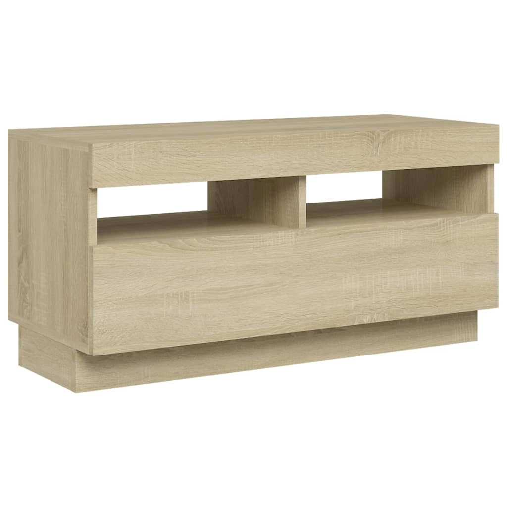 Mobile TV multimediale mensola TV credenza mobile TV per sala da pranzo soggiorno camera da letto con luci LED rovere Sonoma 80 x 35 x 40 cm marrone 02_0026790