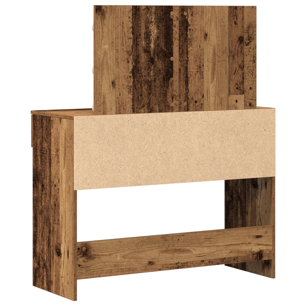Tavolo da trucco con LED Legno Vecchio 100x40x120 cm