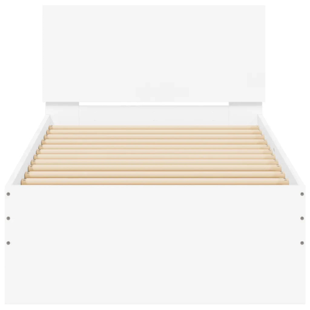 Giroletto con Testiera Bianco 90x190 cm in Legno Multistrato 838652