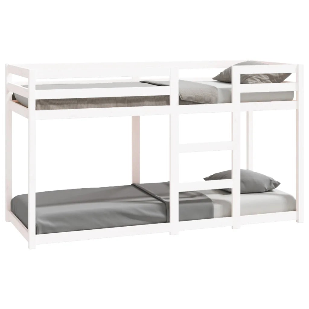 Letto singolo | Letto per adulti | Letto a Castello Bianco 75x190 cm in Legno Massello di Pino
