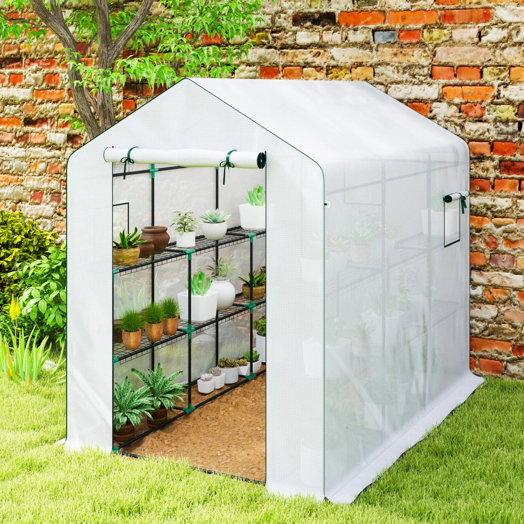 Serra da Giardino 3 m2 ¨C Zephmum ¨C 3 Ripiani, PE 135 g/m2, Porta a Rullo