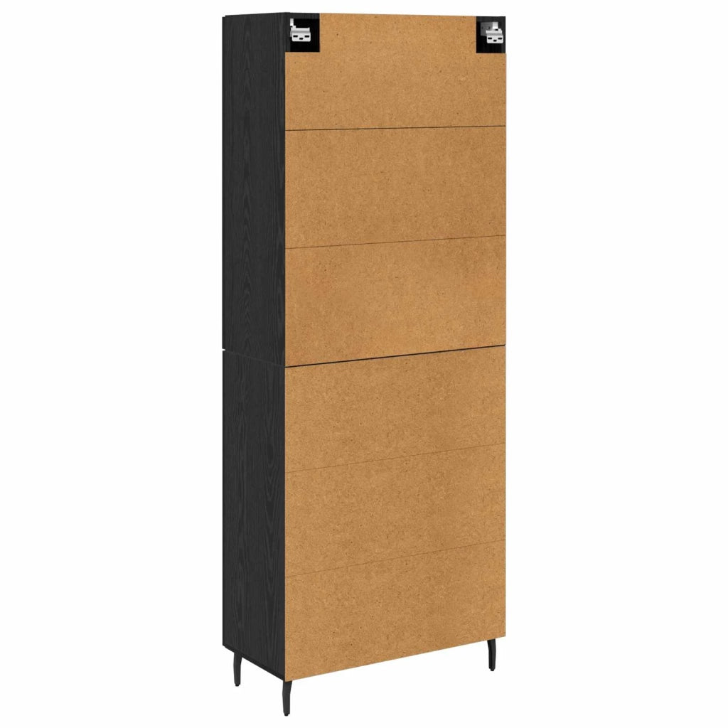 Credenza 2 pcs Rovere nero Legno Stratificato e Vetro 3416103