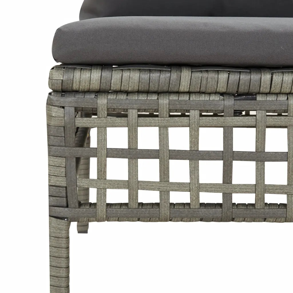 Set Divani da Giardino 5 pz | Set Salotto da Giardino con Cuscini in Polyrattan Grigio