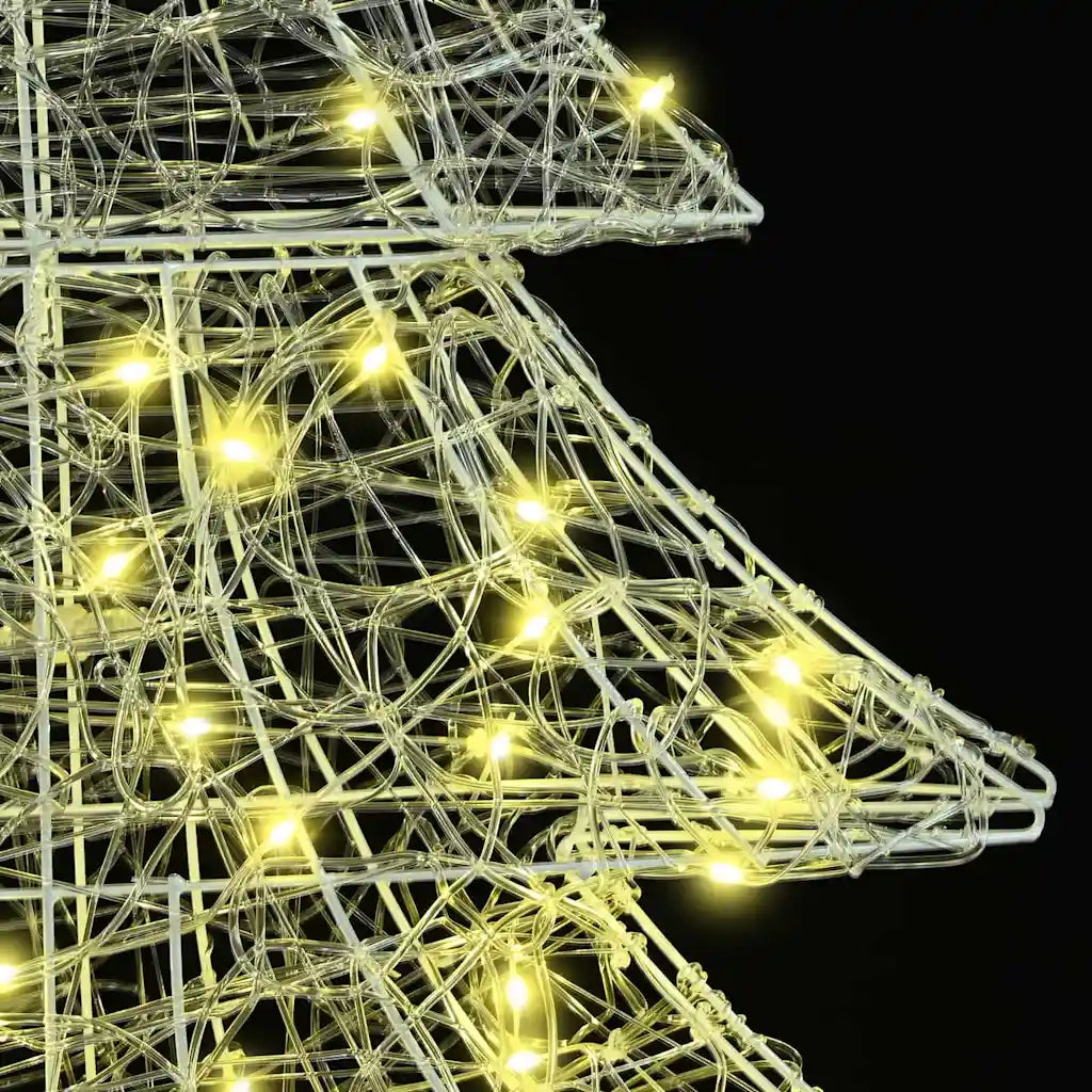 Albero di Natale con 100 LED Bianco caldo 120 cm Acrilico 42018973