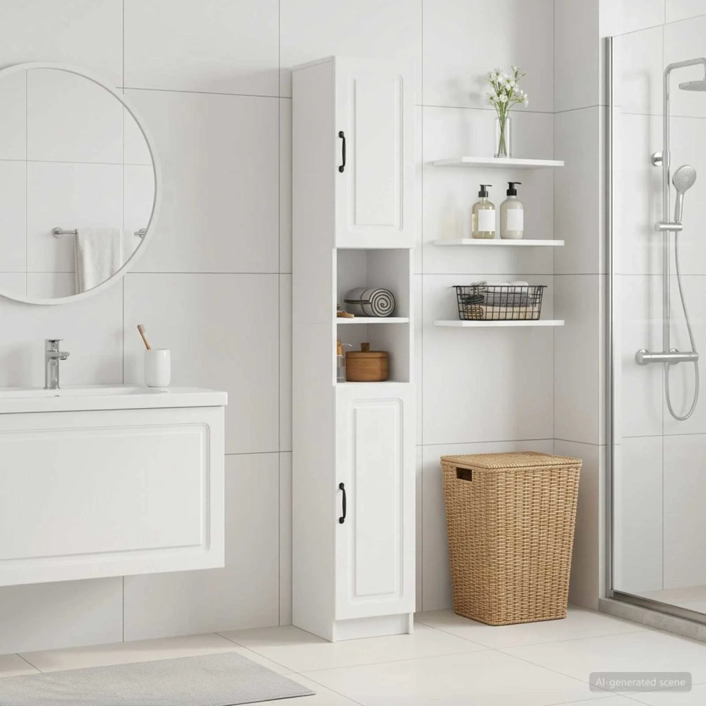 Armadio da Bagno con Ripiano Aperto UTRECHT Bianco 897695