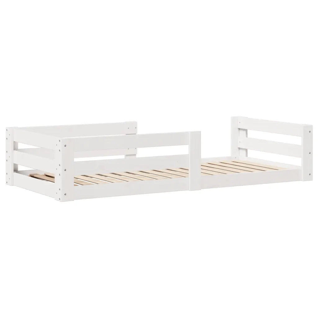 Giroletto senza Materasso Bianco 80x200 cm Legno Massello Pino