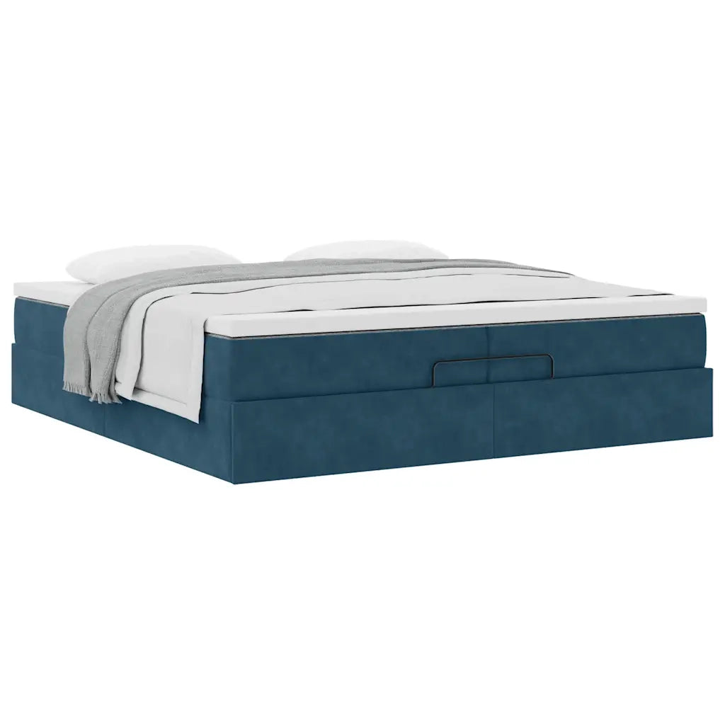 Struttura Letto Pouf con Materassi 200x200 cm Velluto