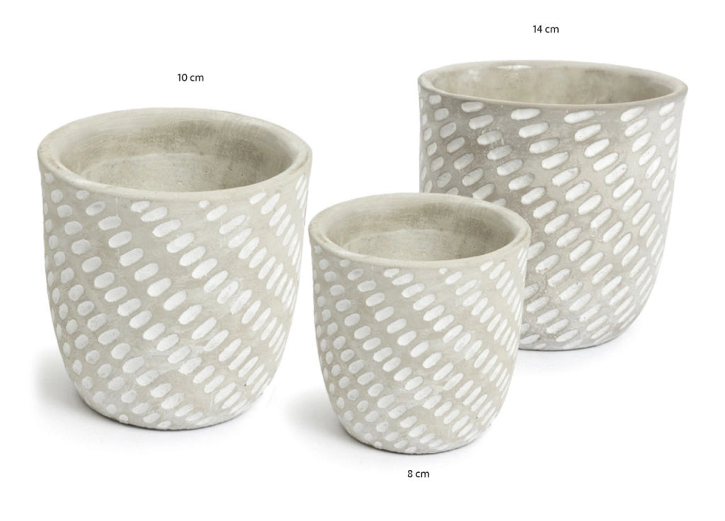 Set 3 Vaso Decorativo Moderno Per Fiori In Cemento Design Modello Mark