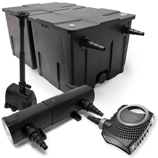 Set per laghetti Filtro biologico 60000l Pompa SuperEco 80W Chiarificatore UVC 36W Tubo Pompa fontana