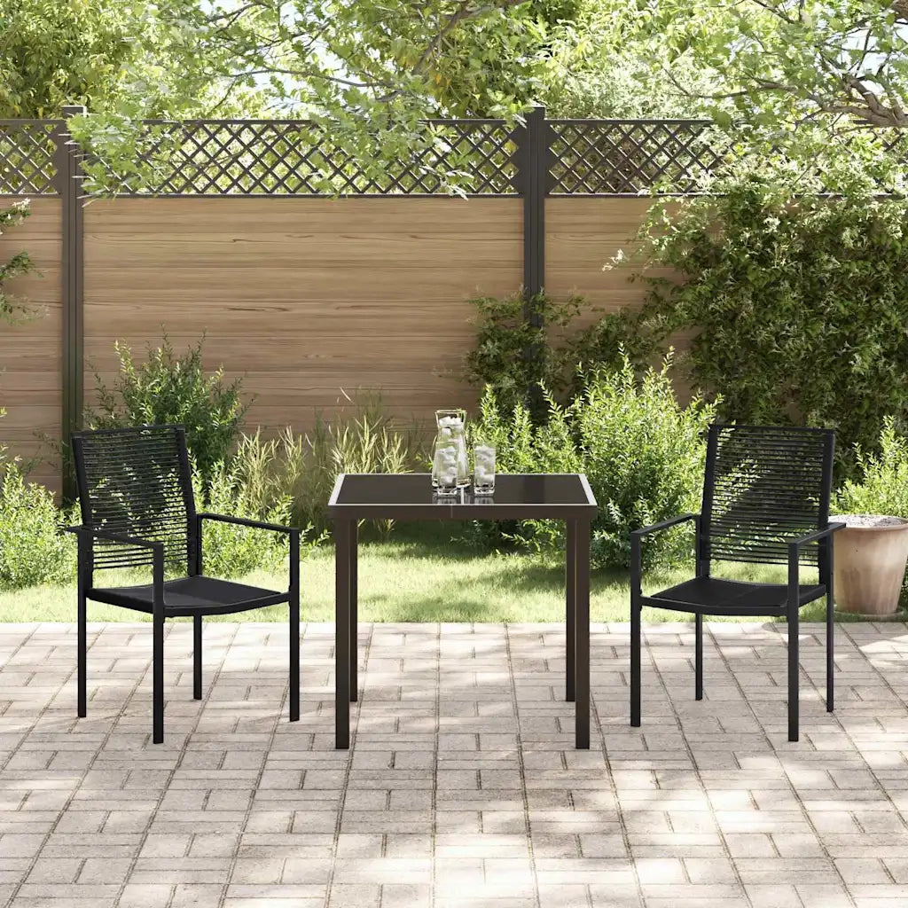 Set da Pranzo per Giardino 3 pcs Nero 3379163
