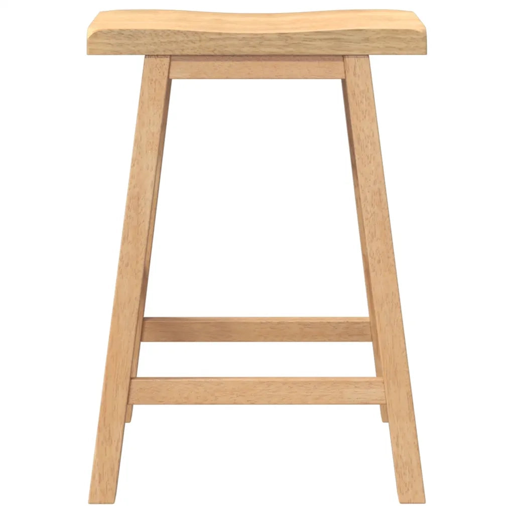 Sgabelli da Bar 2 pz Naturale Legno Massello di Hevea 4102544