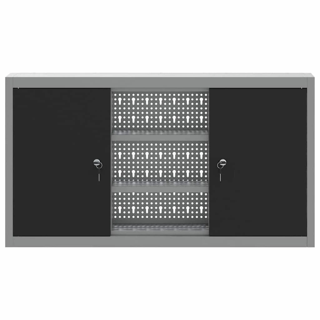 Armadio portautensili industriale con ripiani regolabili 100 x 20 x 55 cm acciaio nero 02_0058030