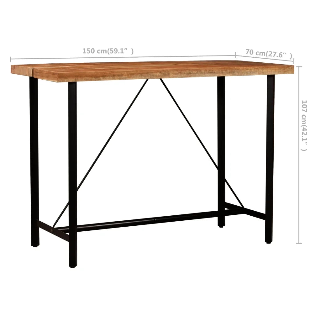 Set da Bar 5 pz in Legno Massello di Recupero e Vera Pelle 278765