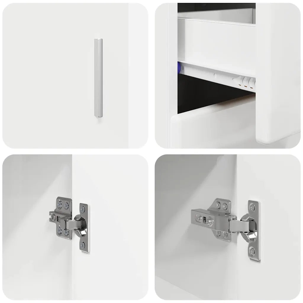 Credenza con porta FLORIN Bianco Lucido 88,5 x 30,5 x 73 cm