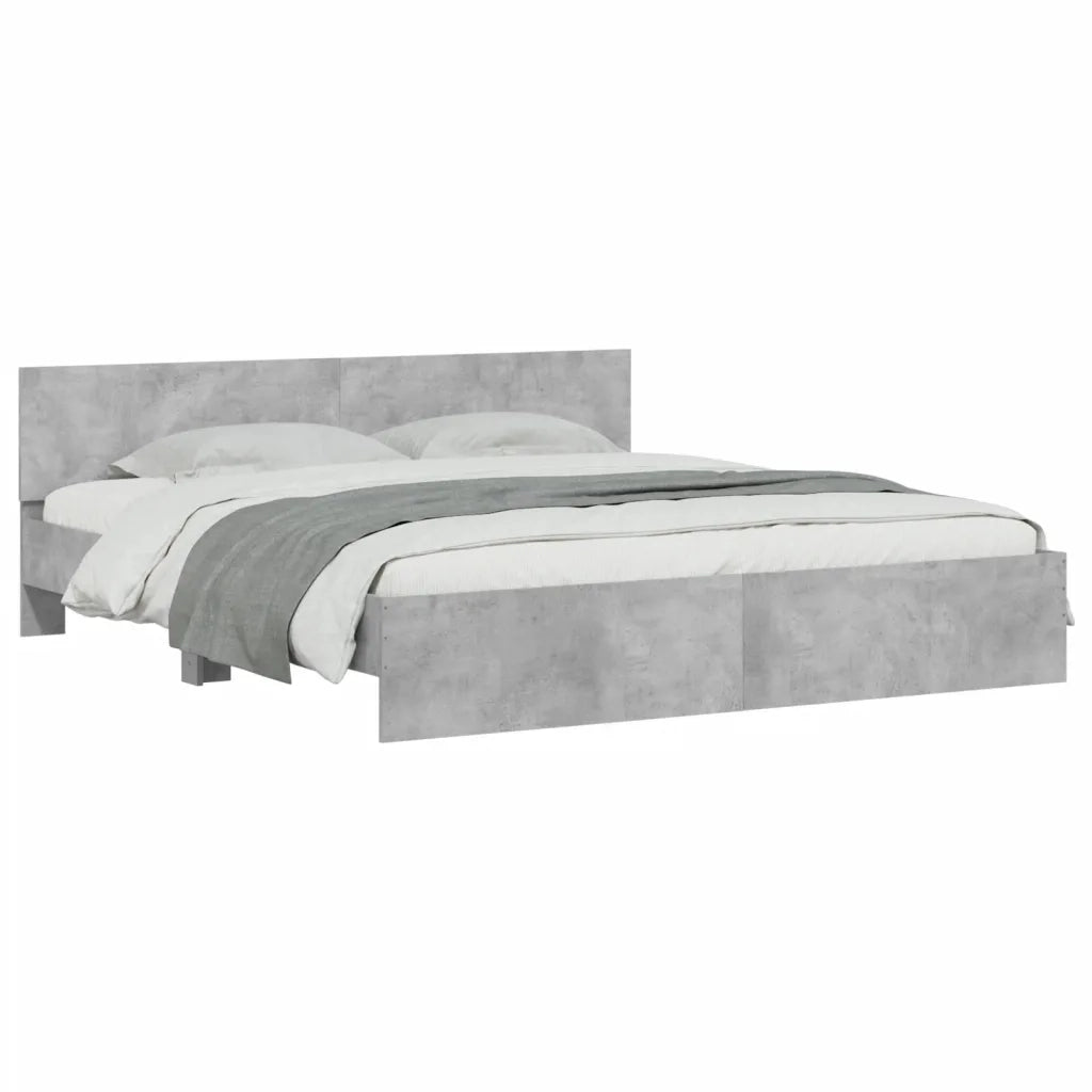 Giroletto con Testiera Grigio Cemento 160x200 cm 3207472