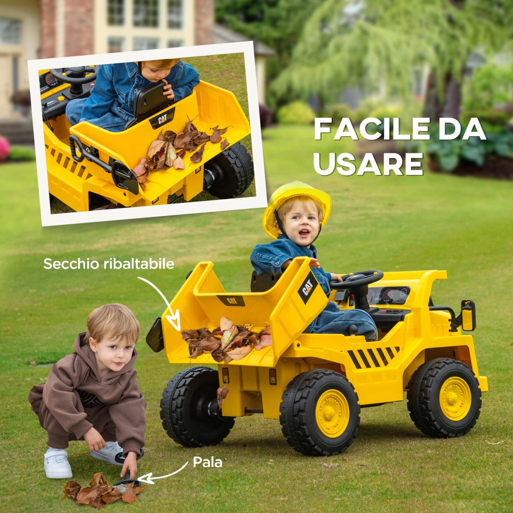 Camion Giocattolo Caterpillar con Telecomando ¨C zephmum ¨C 110x70.5x61.5 cm, Giallo