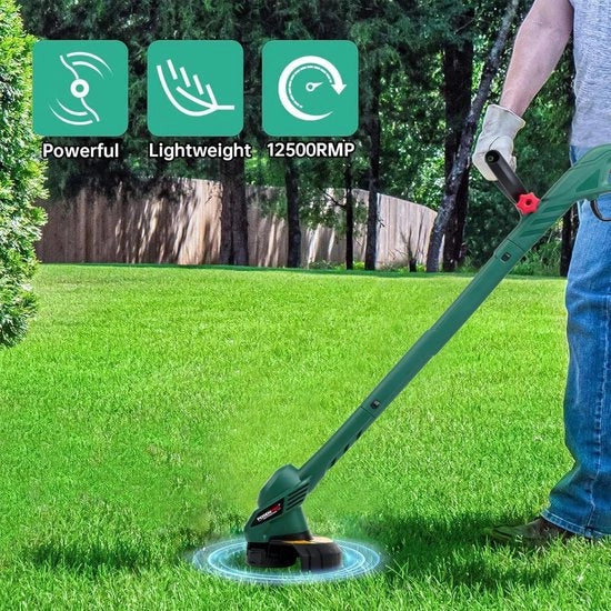 Tagliaerba Elettrico con Batteria per Giardino - Trimmer per Erba e Uccelli - Spazzola per Erba Elettrica con Batteria