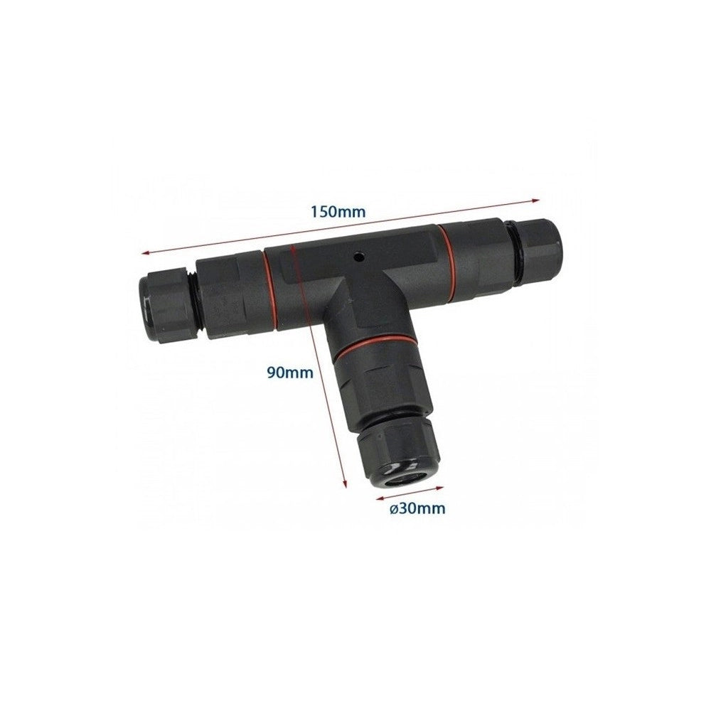Trade Shop - Connettore Di Giunzione Forma T Impermeabile Ip68 Collegamento 3 Posti Cavo Cn-t -