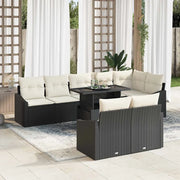 Set Divano da Giardino con cuscino 9 pcs Nero e Crema 3357760