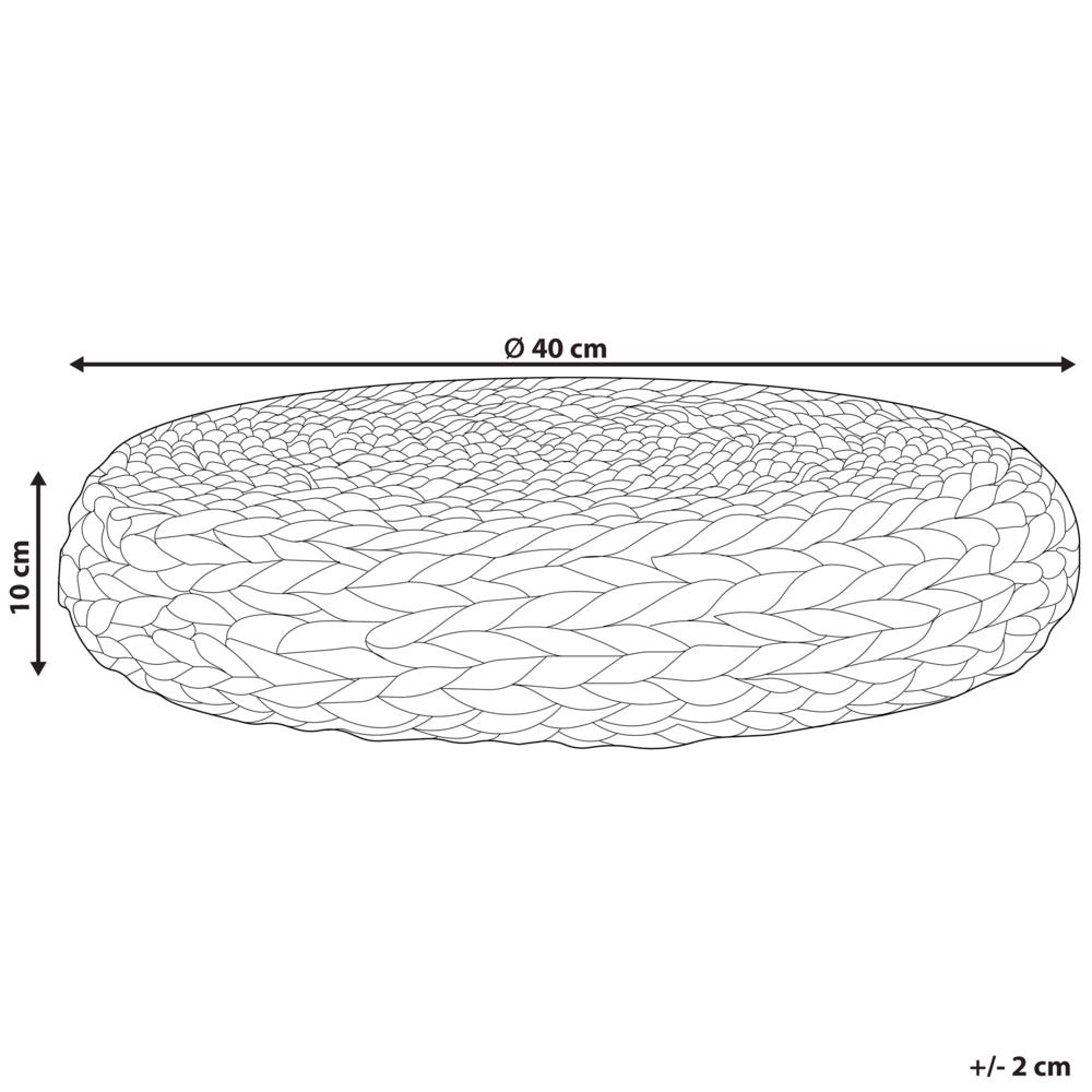 Cuscino da pavimento Giacinto d'acqua naturale 40 x 40 x 10 cm Pouf rotondo moderno Boho