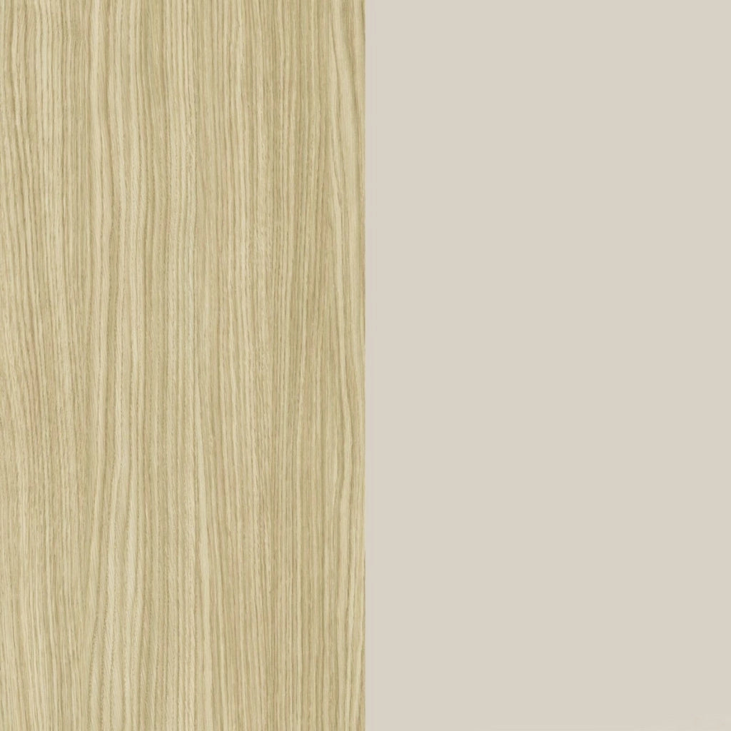 WHOUS Mobile porta TV Real con 2 ante laterali 1 ribalta e 1 vano aperto cashmere e rovere chiaro 240x40x40 cm