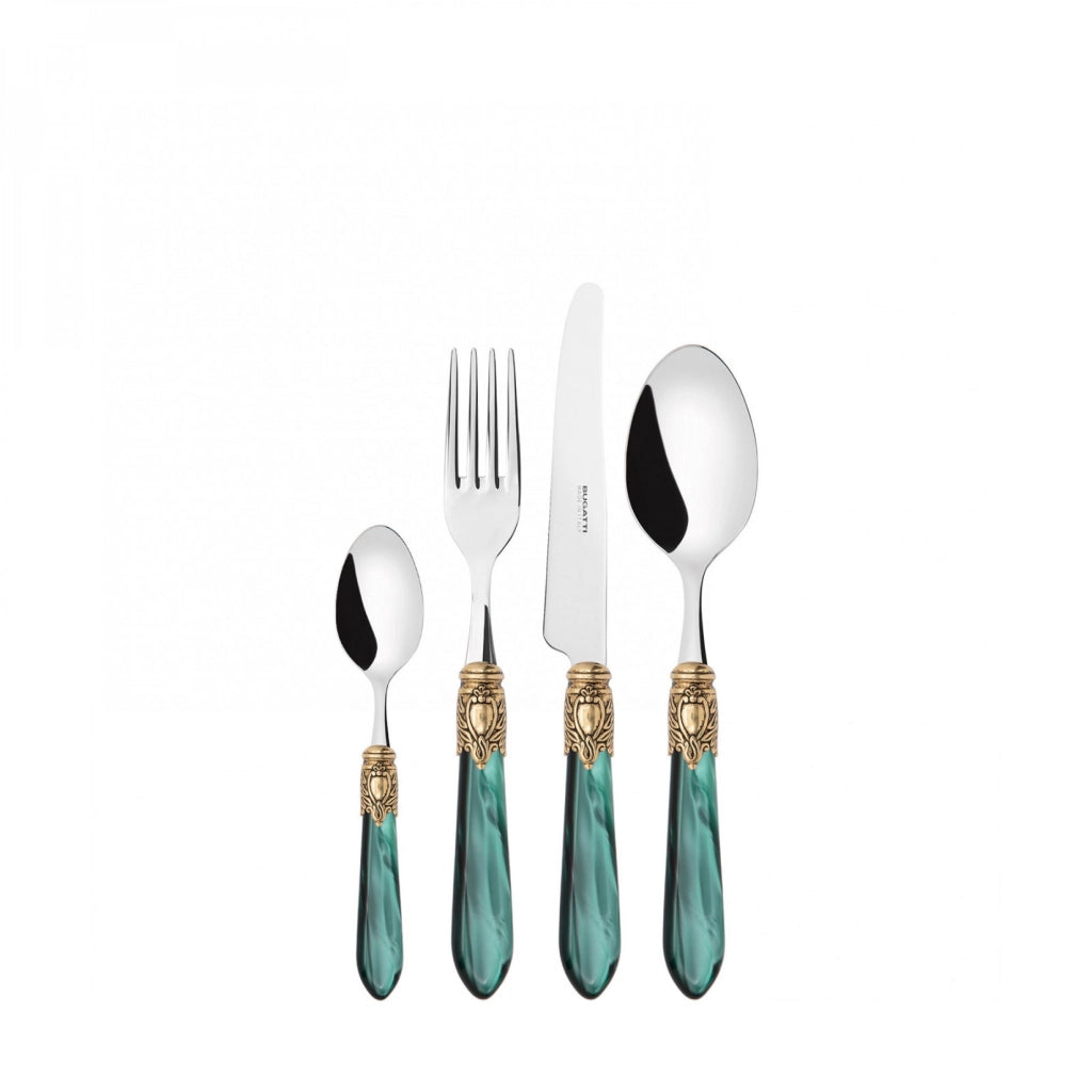OXFORD Ghiera Dorata, Posate Set 24 Pz, Scatola Compact, Casa