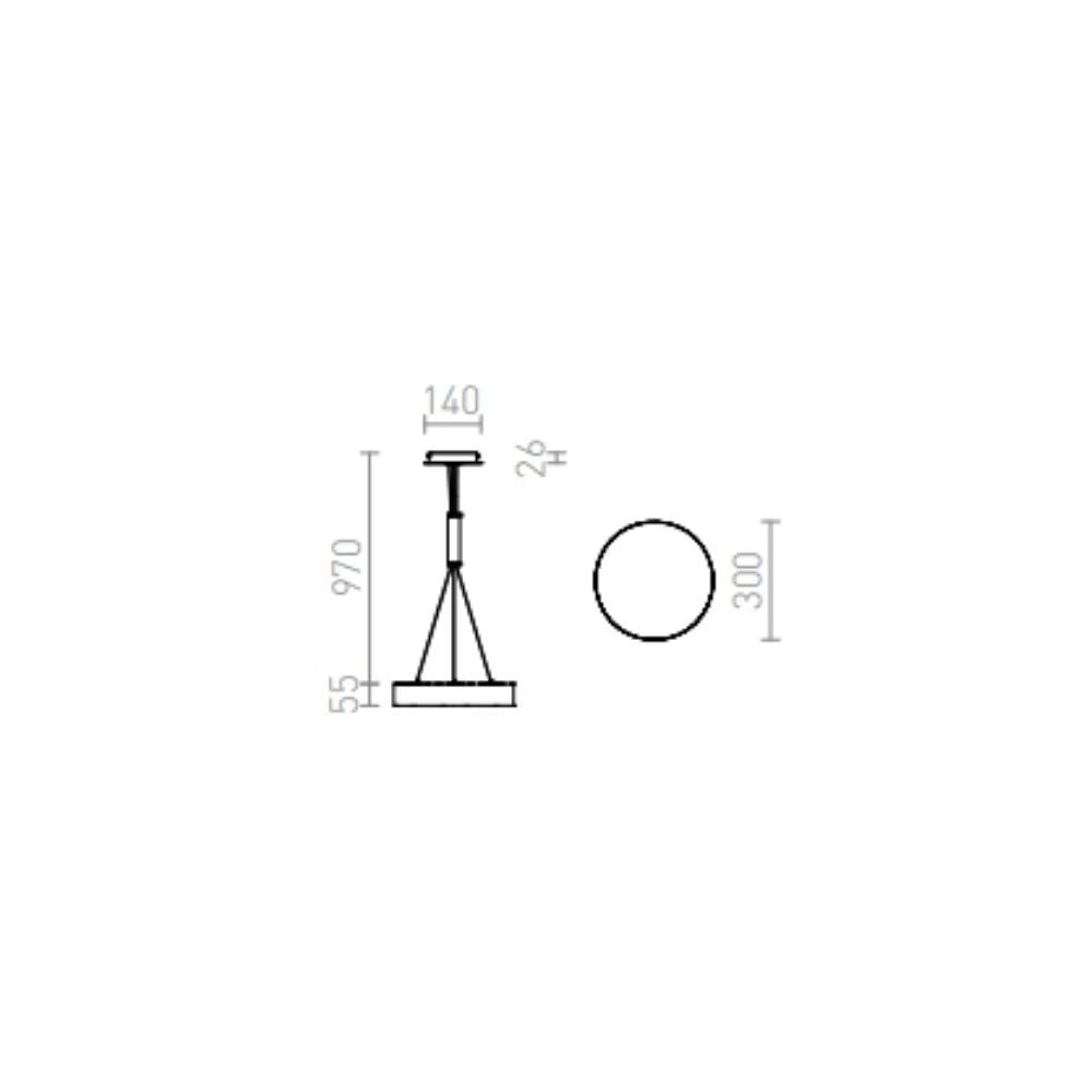 Lampadario LARISA R 30 a sospensione bianco 230V LED 30W 3000K