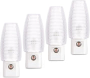4 pezzi di Stopcontatto LED Lampade da Notte – Sensore Dusk to Dawn – Per Camera da Letto, Bagno, Corridoio e Scale