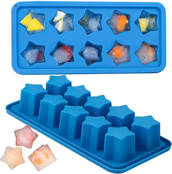 Bacchette per ghiaccio in silicone - Forma ovale - 2 pezzi - Blu - Facili da staccare