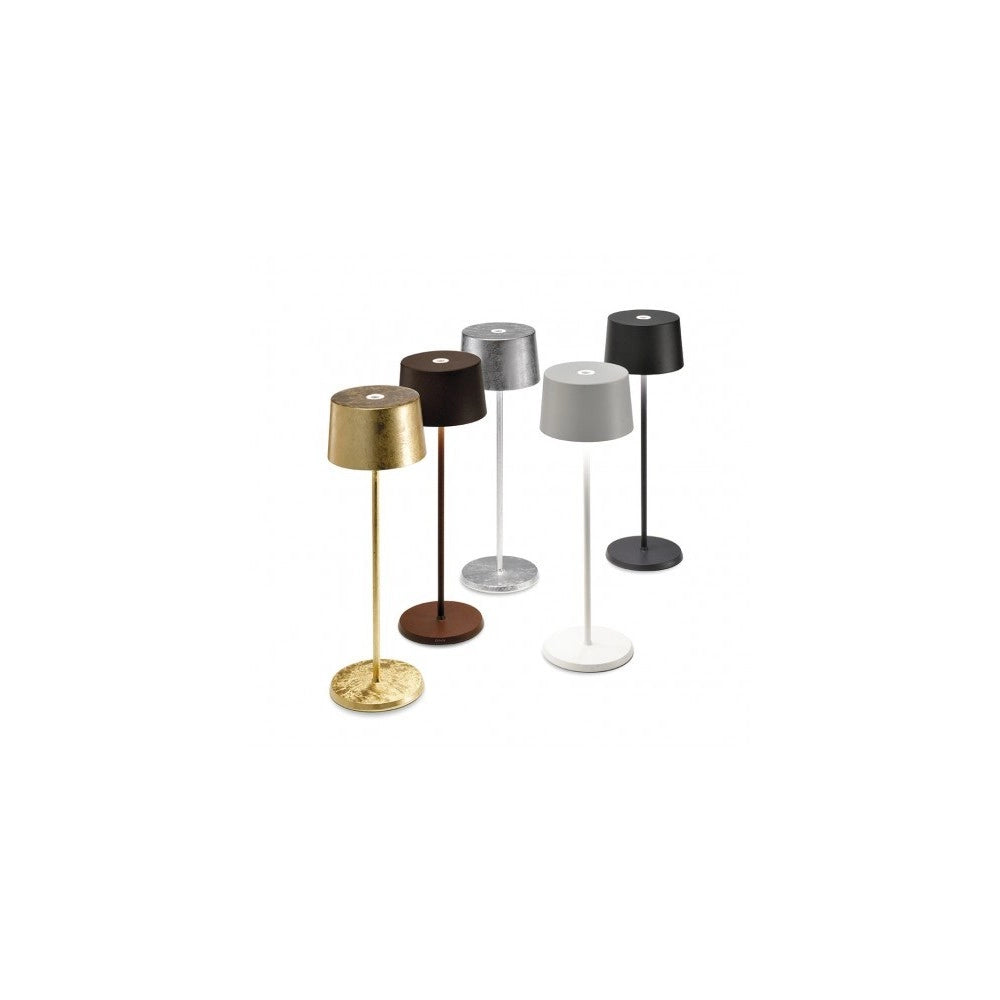 Lampada a led da tavolo Olivia Pro Foglia Rame ricaricabile e dimmerabile