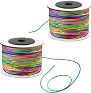 Due corde elastiche per catenella a perle in nylon - effetto arcobaleno per DIY collana bracciale - 160 m/1 mm Lavatrice