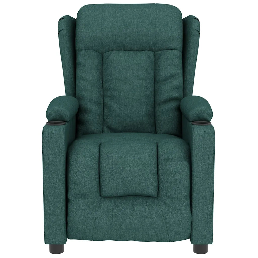 Poltrona Massaggiante Reclinabile Verde Scuro in Tessuto cod mxl 31650