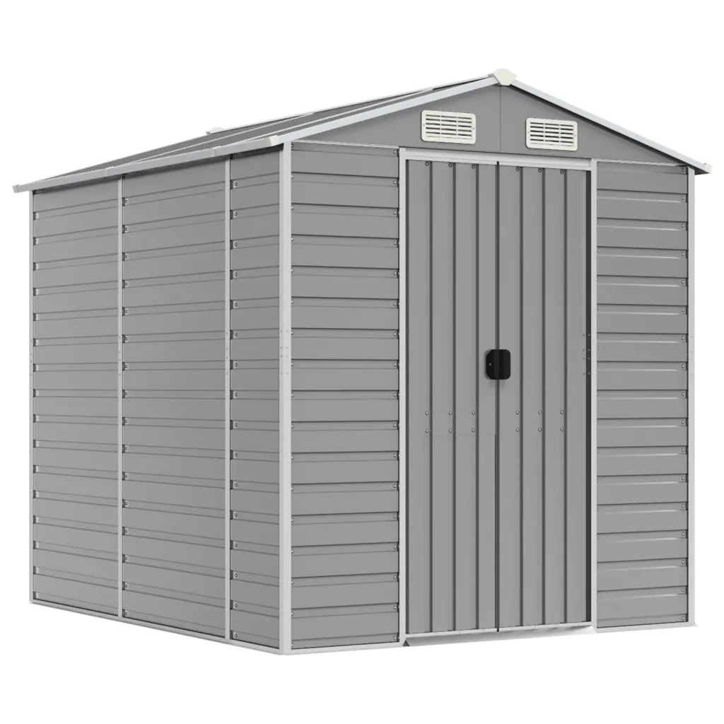 Casetta da giardino grigio chiaro 191x215x198 cm in acciaio zincato 3188243