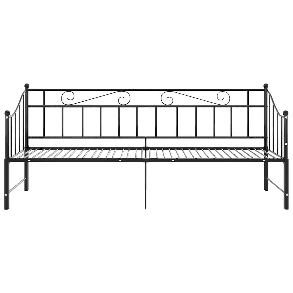 Telaio Divano Letto Estraibile Nero in Metallo 90x200 cm 324776