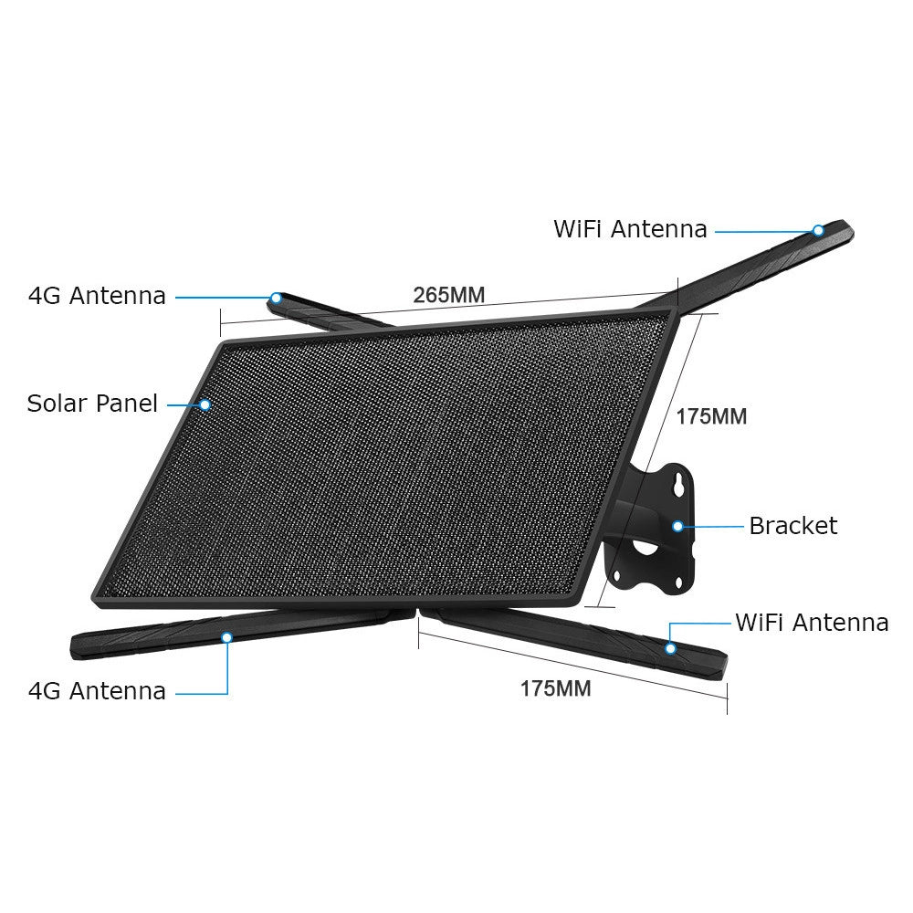 Trade Shop - Router Wi-fi 4g Wireless Con Pannello Solare Batteria Ricaricabile Ip66 Waterproof Q2025 -