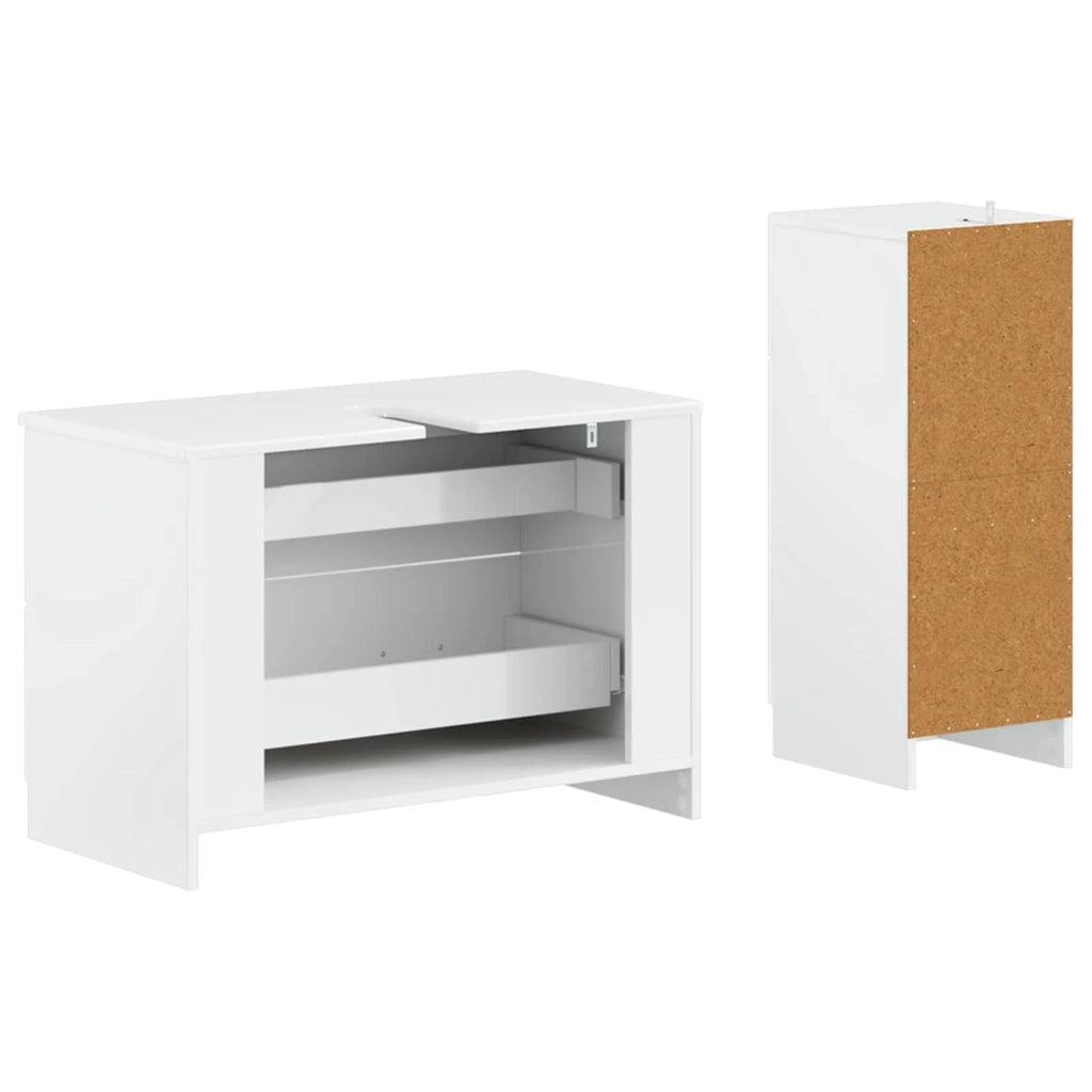Set di Armadi da Bagno da 2 Pezzi UTRECHT Bianco Lucido 3417733