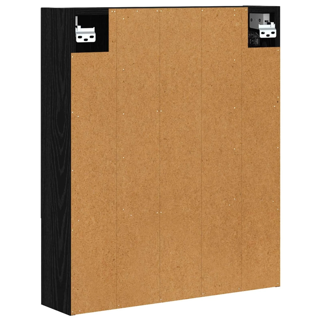 Mobiletto per specchio da bagno Rovere Nero 60 x 14.5 x 70 cm 889184