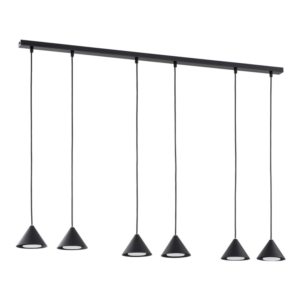 Lampada a sospensione Elit in acciaio nero opaco