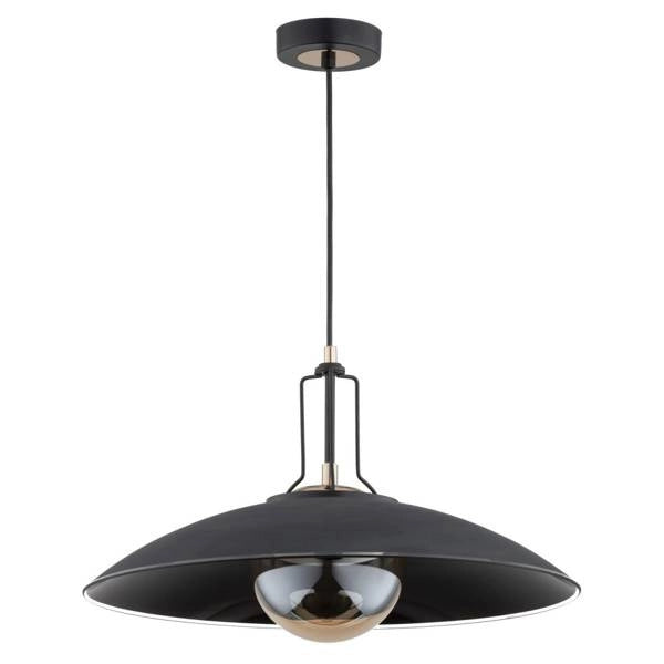 Lampada a sospensione loft Aurus nera E14 Ø47 Alfa