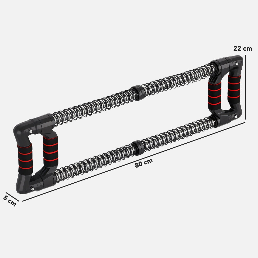 Power Twister Estensore per Pettorali a 4 Molle con Resistenza da 10 a 50 kg in Acciaio Inox Nero