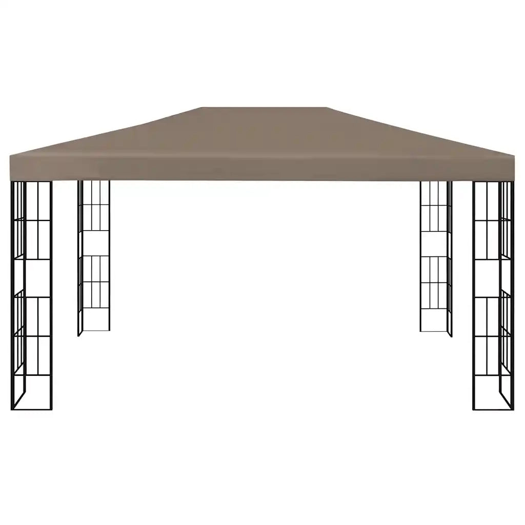 Gazebo con Luci a Stringa LED 4x3 m Grigio Talpa 3070325