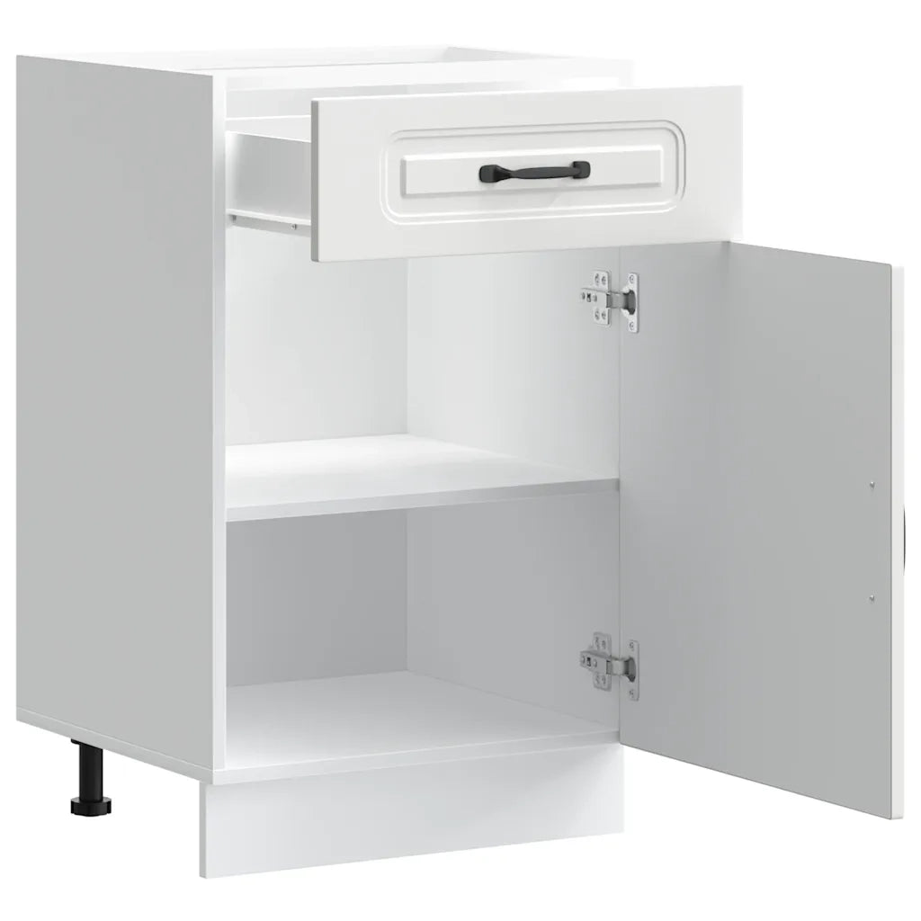 Armoire de cuisine Kalmar blanc bois d'ingénierie