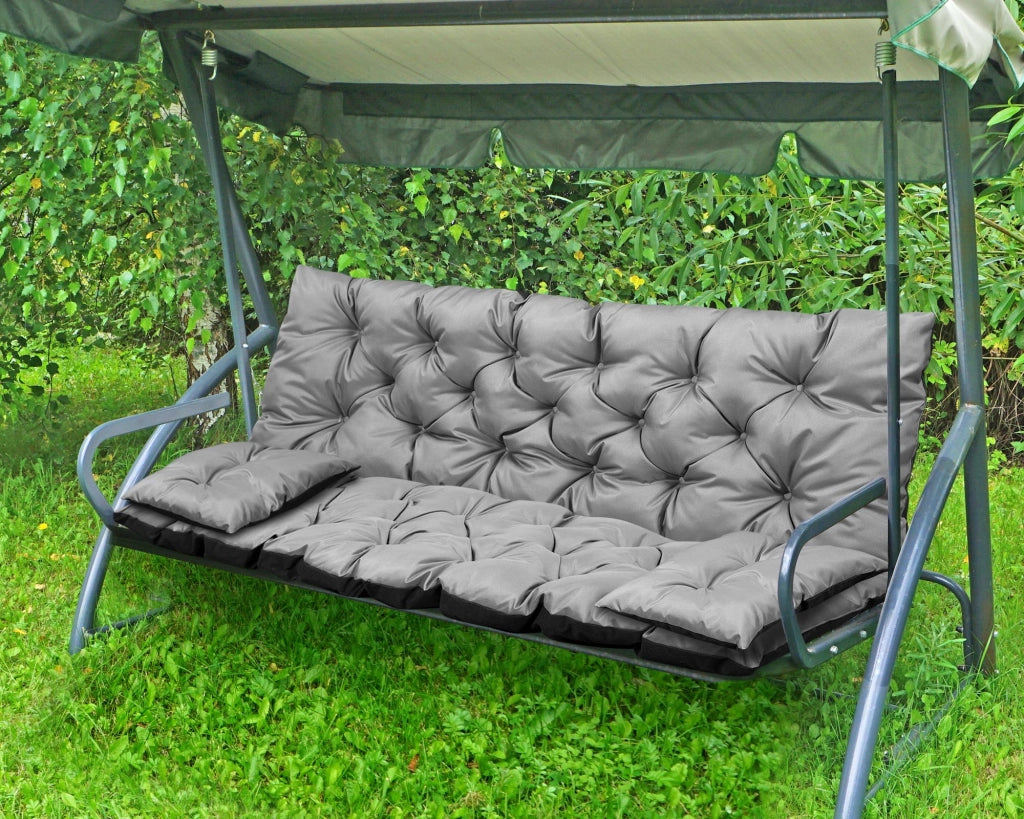 AIO FACTORY Set di cuscini da giardino 150x60x50 cm impermeabile grigio scuro